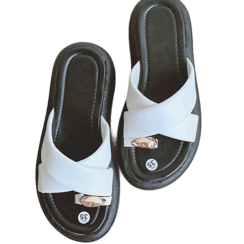  Giày dép nữ đế bánh mì cao 4p quai ngang kẹp xỏ ngón dây chéo cực xinh đi học chơi làm biển hottrend Sandal DéP Quai Hậu Shoes Jean Đế Bằng 