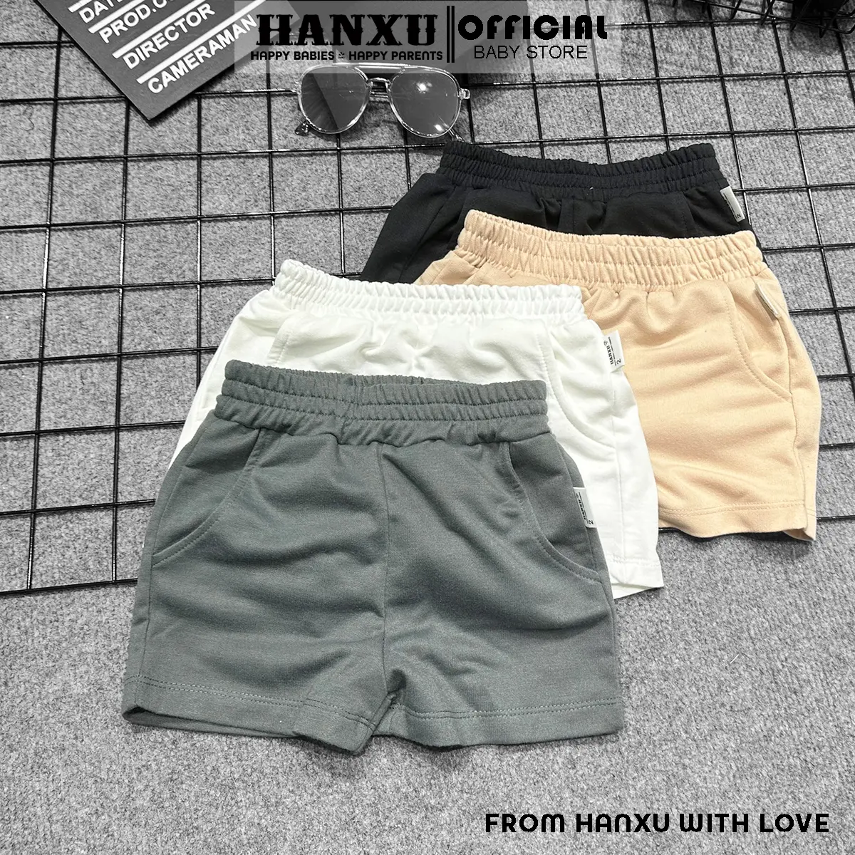 Quần Sooc Đùi Bé Trai Vải Da Cá Dáng Đẹp, Quần Short Bé Trai Hanxu
