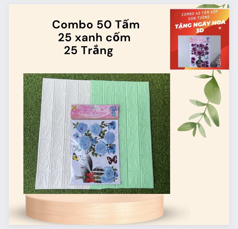 Product Introduction of Combo 50 tấm xốp dán tường đủ màu kt 70x40 ( Tặng hoa ) 3