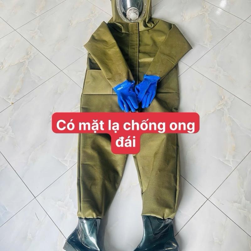  Quần áo bảo hộ bắt ong rừng vải bạt kaki siêu an toàn - Mẫu mới có mặt nạ 