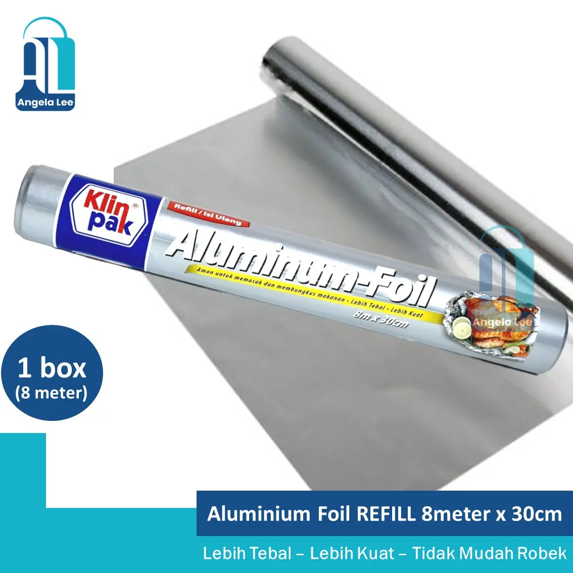 Klinpak Aluminium Foil Regular Refill 8m x 30cm | Aluminium Foil Pembungkus Makanan Food Grade Tahan Panas