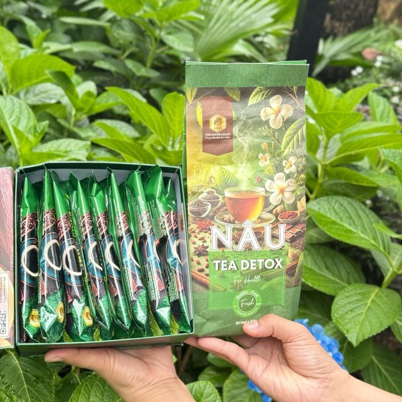 Combo 1 hộp ca cao xanh và 1 túi trà nâu thơm ngon