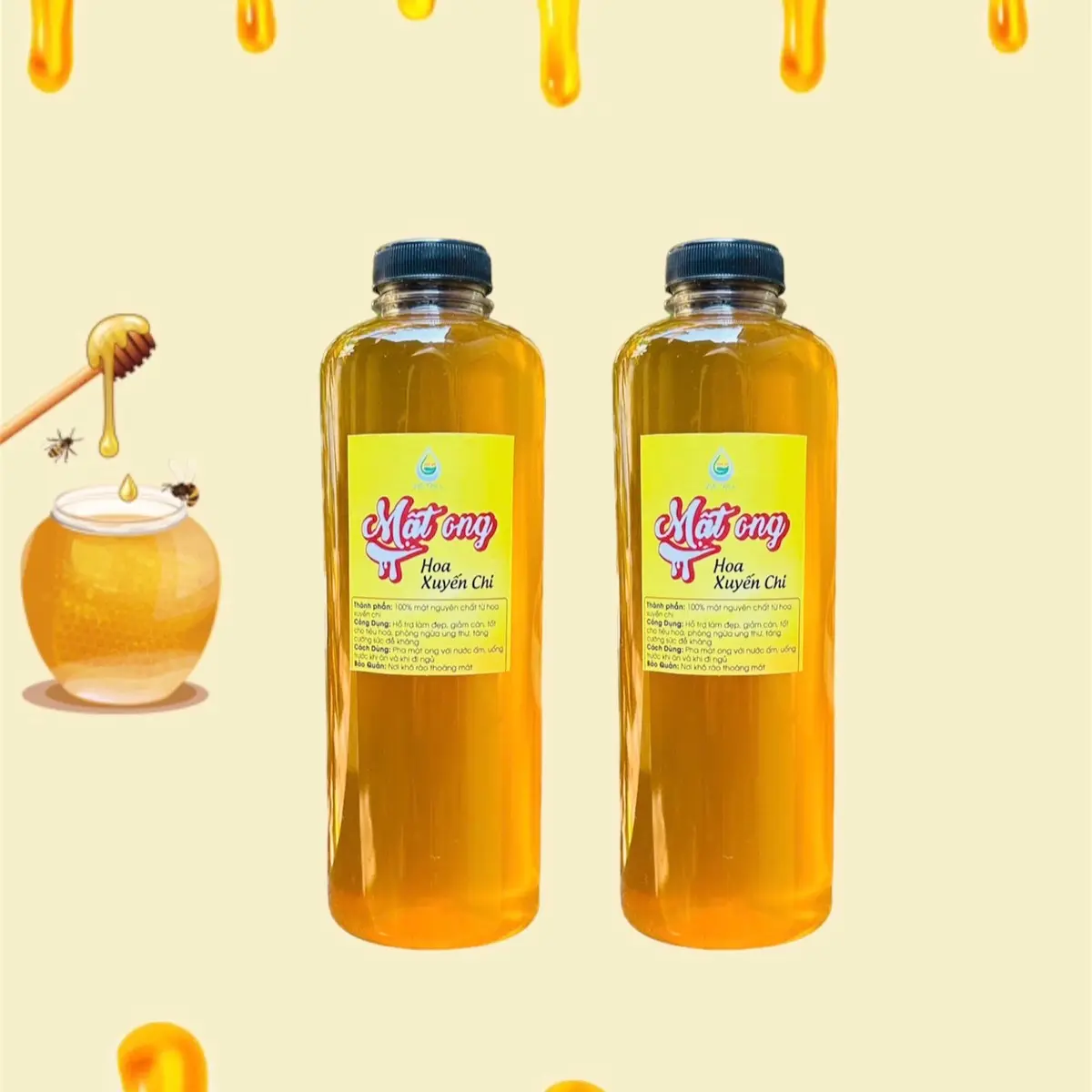 Combo 2 Lít Mật Ong Hoa Xuyến Chi Liên Tây Nguyên