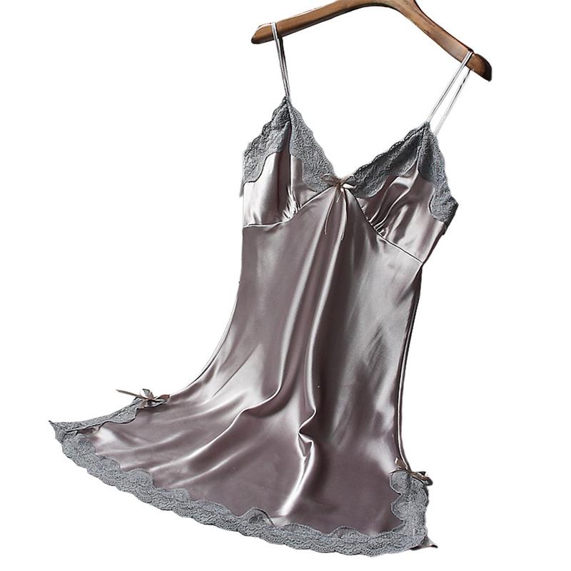 Váy Ngủ Satin Mềm Mại Gợi Cảm, Dành Cho Phụ Nữ, Đồ Lót Ren, Đồ Ngủ, Áo Choàng Váy Quấn Nữ, [WMTK] 6