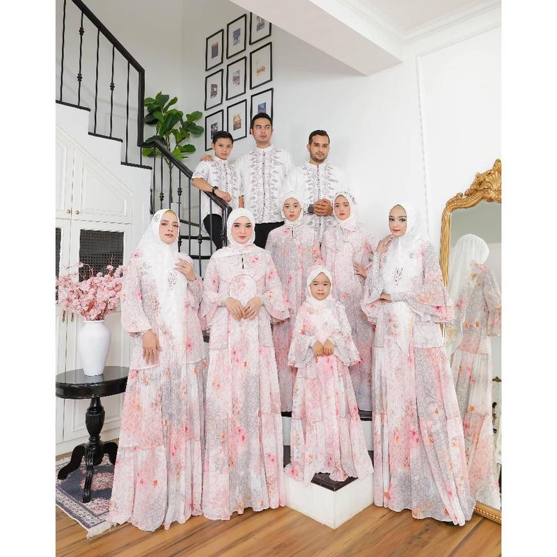 Sarimbit Keluarga PERMATA RAYA by Eldeena Syari - Couple Family Lebaran REALPIC terbaru Muslim Gamis Baju Pasangan Wanita Dress 2