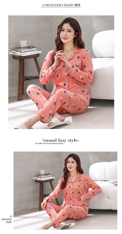 Product Introduction of Bộ Đồ Ngủ, Cao Cấp, Dành Cho Nữ, Mùa Xuân Và Mùa Thu, Dài Tay, Bộ Đồ Cardigan, Phong Cách Hàn Quốc, Thiết Kế Ngọt Ngào, Ngoại Cỡ, Thích Hợp Cho Mùa Thu Và Mùa Đông, Đồ Mặc Nhà 19