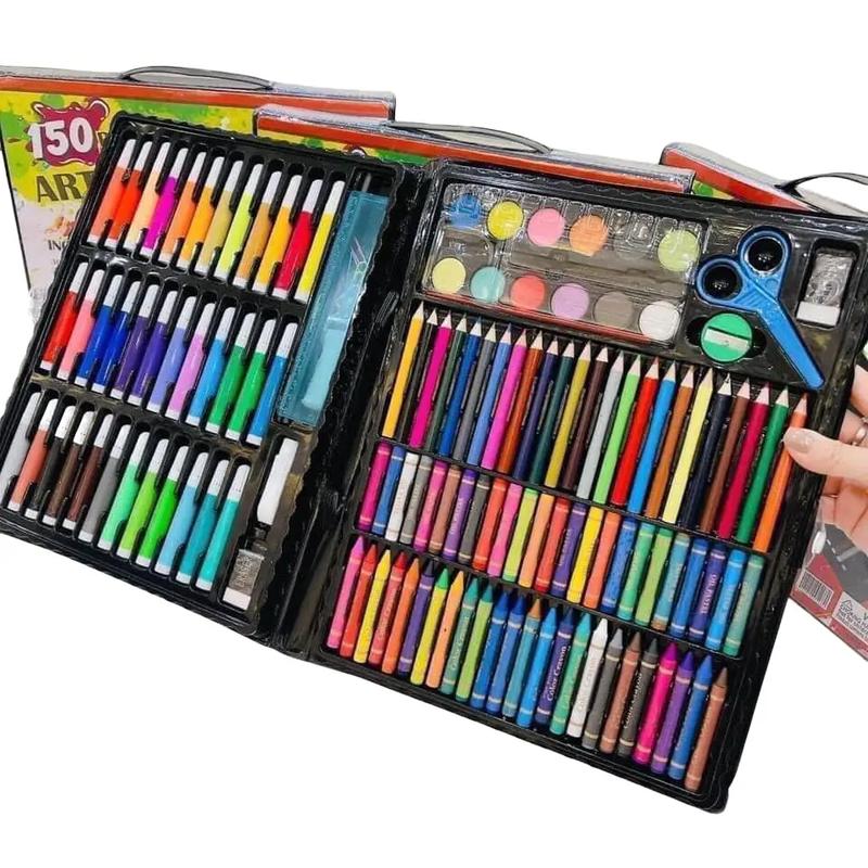 Hộp bút màu cho bé 150 chi tiết đồ chơi cho bé thoả sức sáng tạo Kem