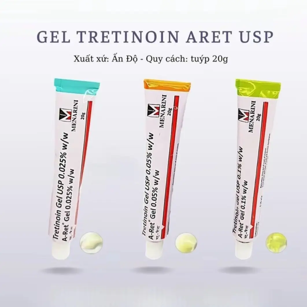 Tre Aret Gel Menarini Ấn Độ Hỗ Trợ Dưỡng Da Căng Bóng, Làm Đẹp Da, Hỗ Trợ Giảm Mụn 20Gram Tretinoin Skincare