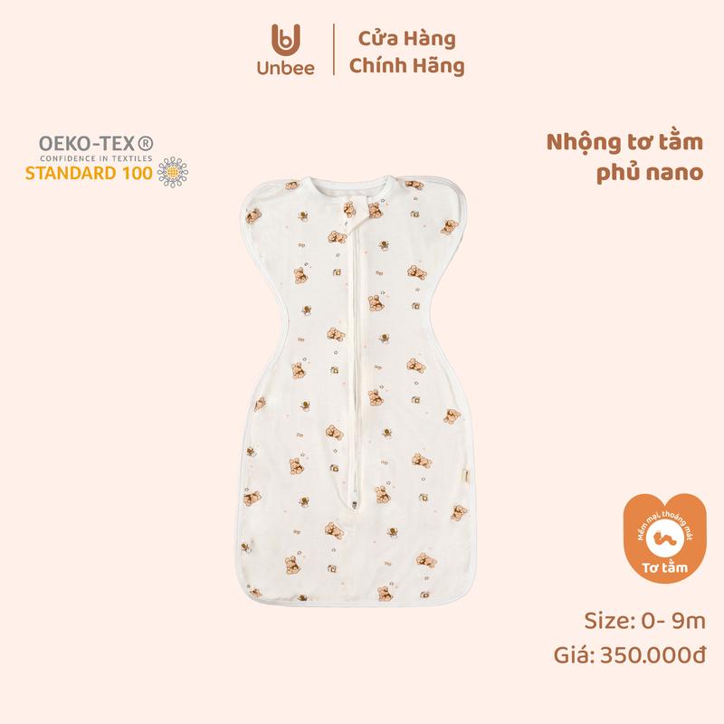 [UNBEE] Nhộng Chũn Tơ Tằm Phủ Nano Kháng Khuẩn Dày Dặn Giúp Ngủ Ngon Cho Bé Từ 0-9 Tháng