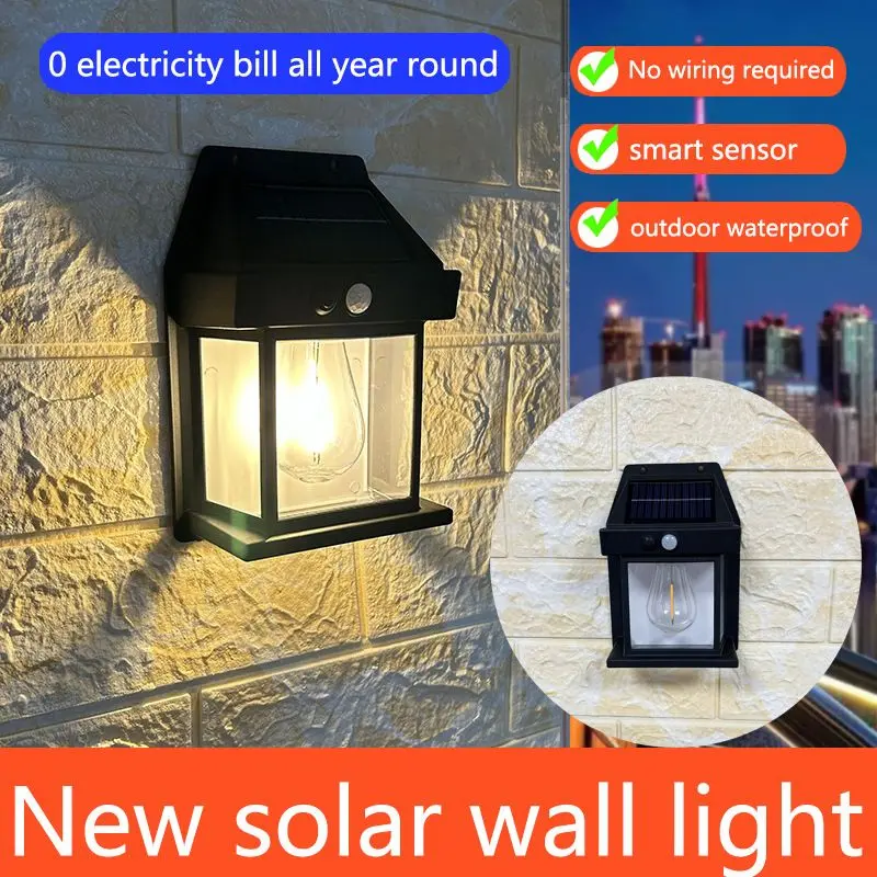 Lampu Dinding Solar Tenaga Surya + Sensor | LT998 Lamp taman