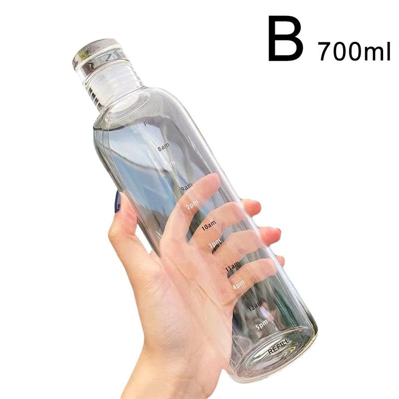 Product Introduction of 500/700ml Transparent Straw Water Bottle With Lids Cover Portable Cute Water Cup M4T0 33