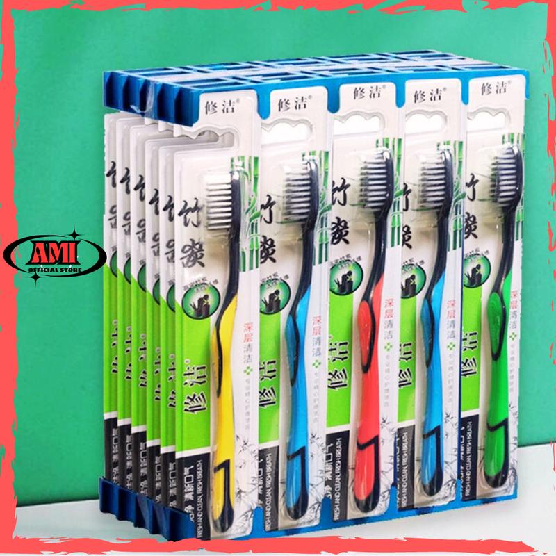 COMBO 30 Bàn chải đánh răng Hàn Quốc Chính hãng - Bàn chải than tre hoạt tính AMI
