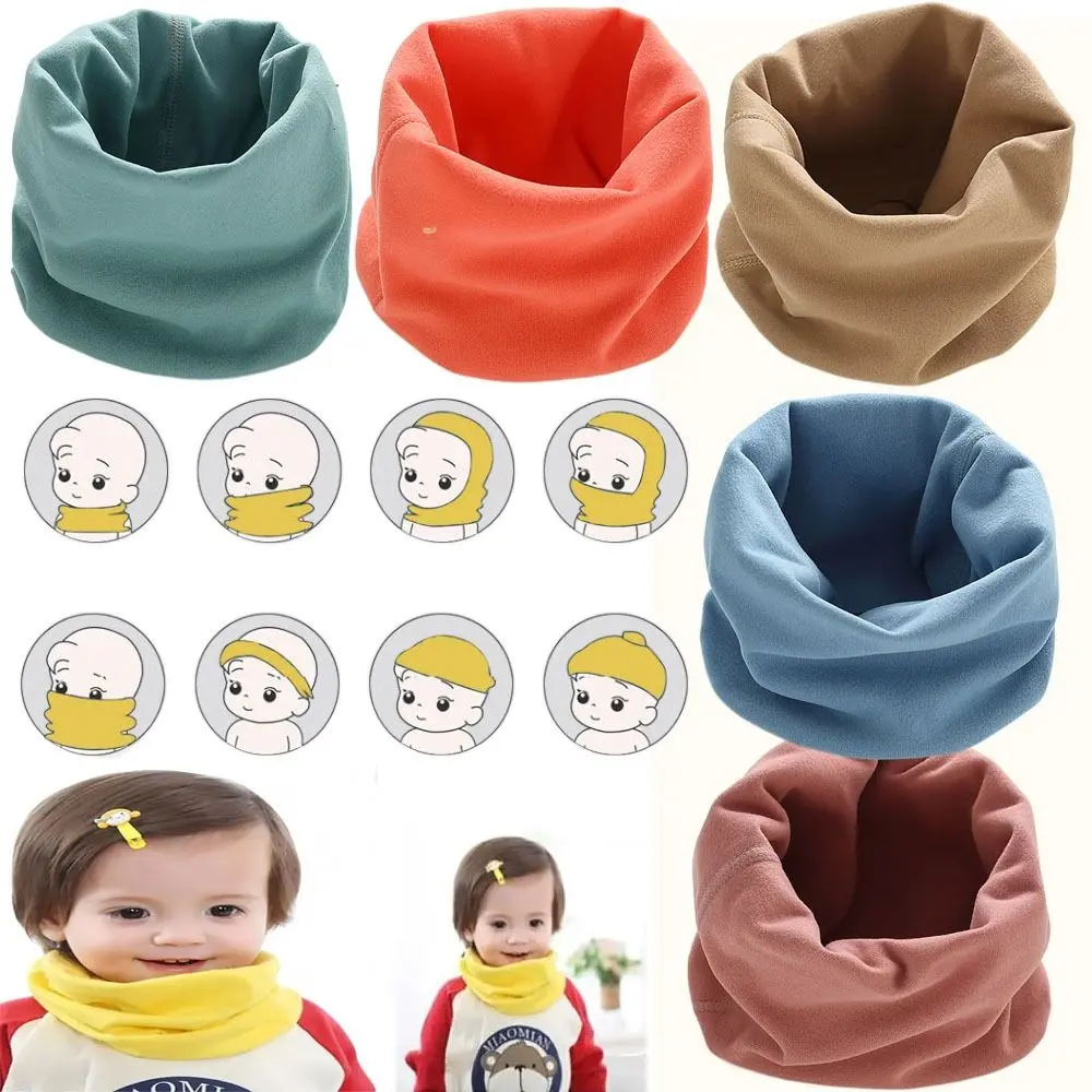 Warm Neck Cover Bib Thermal Neck Warmer Thickening Windproof Snood Cowl Tube Warm Cotton Boy Girl Scarf Children Kids Child