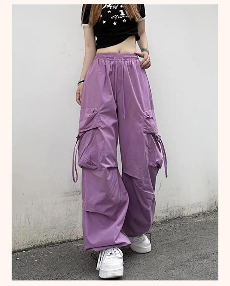 Product Introduction of Women's cargo pants women's plus size women's pants back waist wear lazy style elastic #1611 12