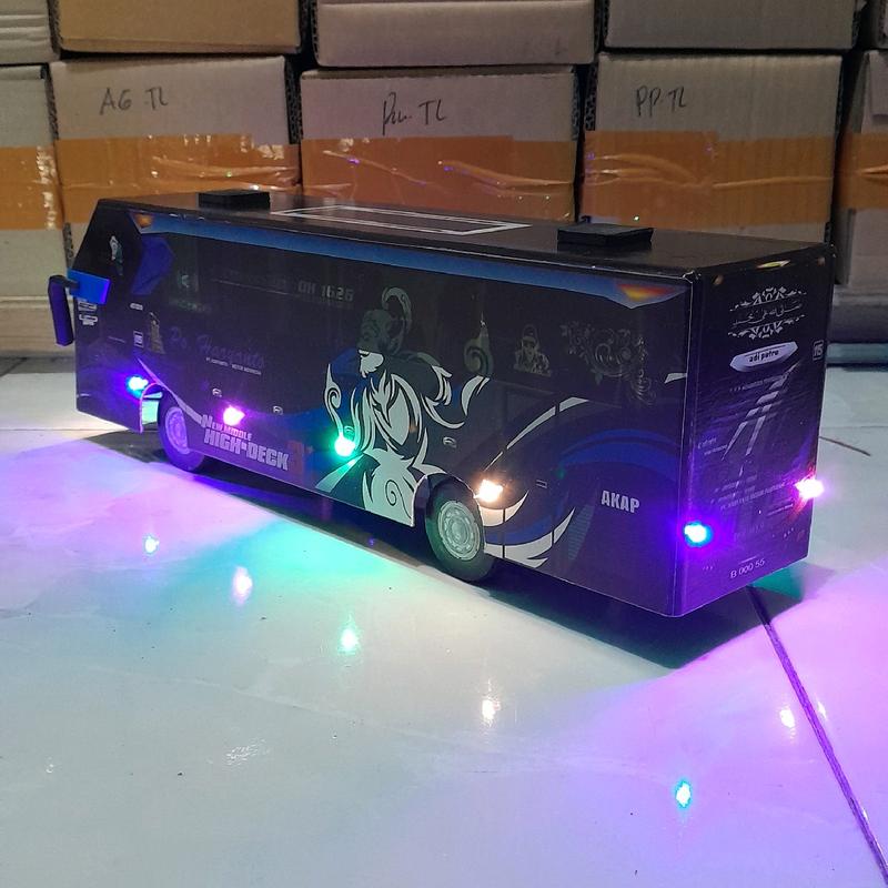 Mainan Anak Bus PH White Roses Full Lampu Telolet 3