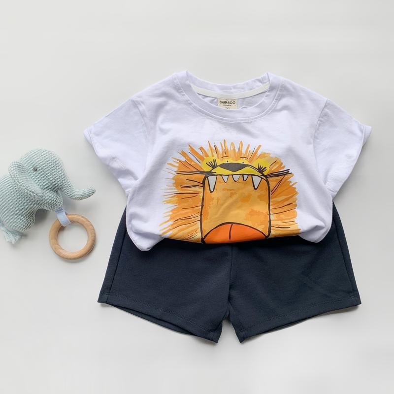 Samsoo Bộ cộc tay sư tử quần navy cho bé