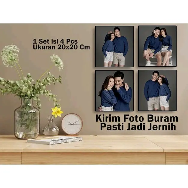 CETAK FOTO UKURAN 20×20 PAKET HEMAT ISI 10 PCS Dinding Kertas