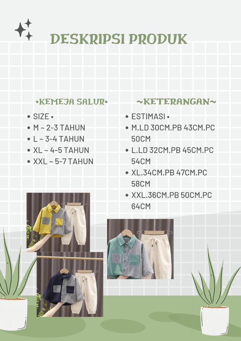Product Introduction of STELAN ANAK LAKI LAKI IMPORT / STELAN ANAK LAKI KOREAN BAJU KEMEJA ANAK LAKI LAKI KEMEJA ANAK WARNA WARNI Celana Fashion 0