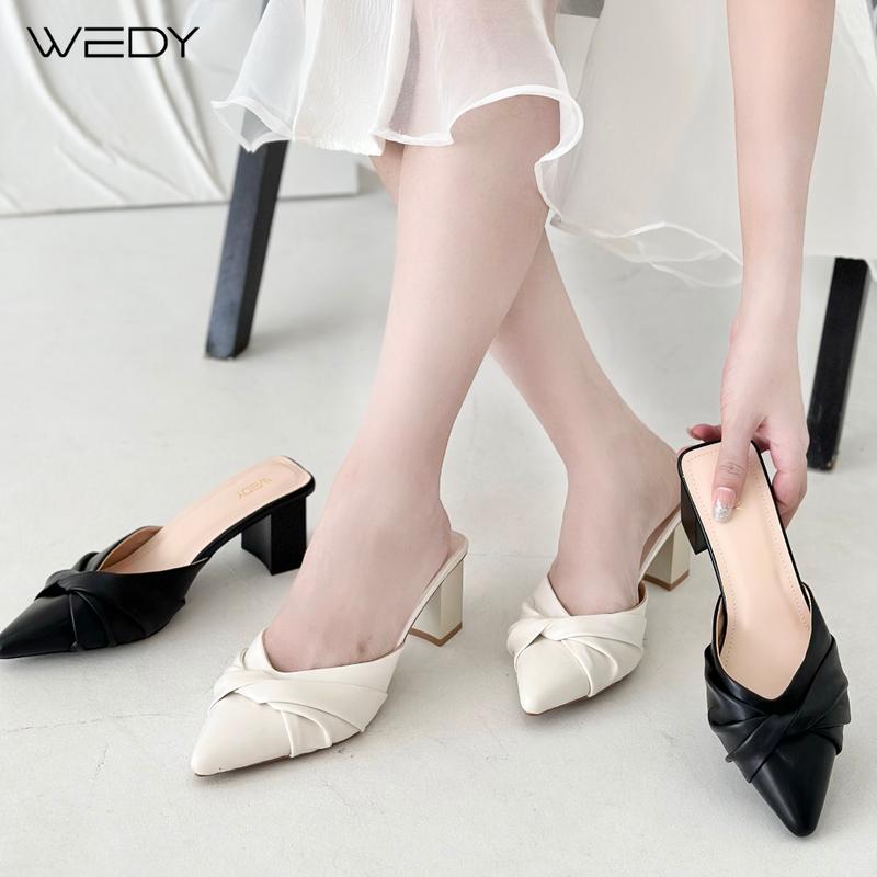 Product Introduction of [Hình thật]Dép nữ đế cao tôn dáng, Dép sục cao gót 7 phân dép nữ hottrend 2023 WD2316 Shoes GiàY DéP đế Cao Su Len 12