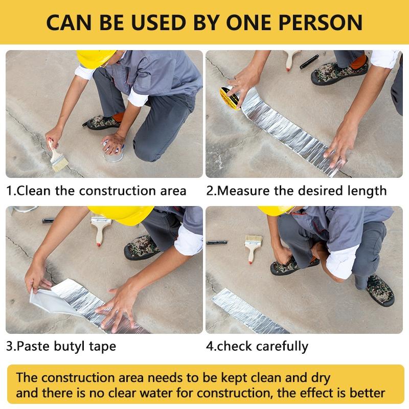 Product Introduction of 《Buy 1 Take 1》 1cm/5cm/10cm/20cm/30cm Aluminum Foil Butyl Roof Waterproof Tape For Leak Sealant Roof Crack Pandikit Sa Bubong Tape 34