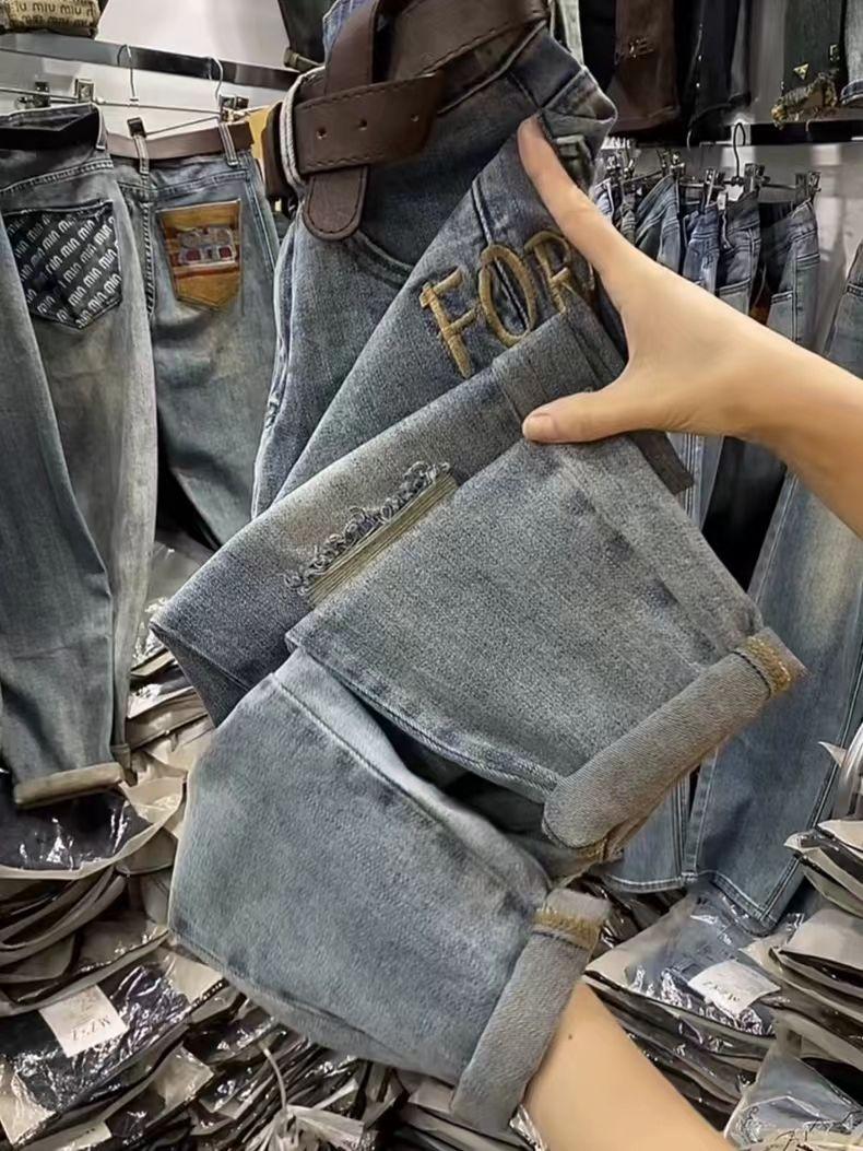 Product Introduction of nâu quần  bò  trắng  jean  nữ quần  jean  nữ  ngắn  lưng  thun quần  jean  ống  rộng  xếp  ly cargo  jeans quan  jean  nu quần  bò  giấy quần  bò  ánh  tím nessaabarrett  jeans quần  rin  rách  đùi  nữ high  rise  jeans  outfits 1