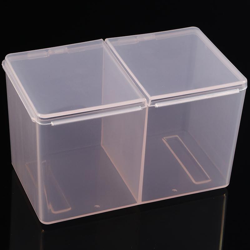 Product Introduction of 1Pc Nail Towel Storage Box Cotton Pad Independent Double Grid Nail Wash Towel Storage Box With Dust Proof Cover Nail Accessories 22