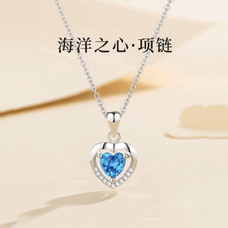 S925 Sterling Silver Heart of the Ocean Necklace 5