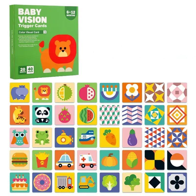 Product Introduction of High Contrast Baby Flashcards, 1 Set Brain Development Toy, Visual Stimulation Learning Activity Cards 19