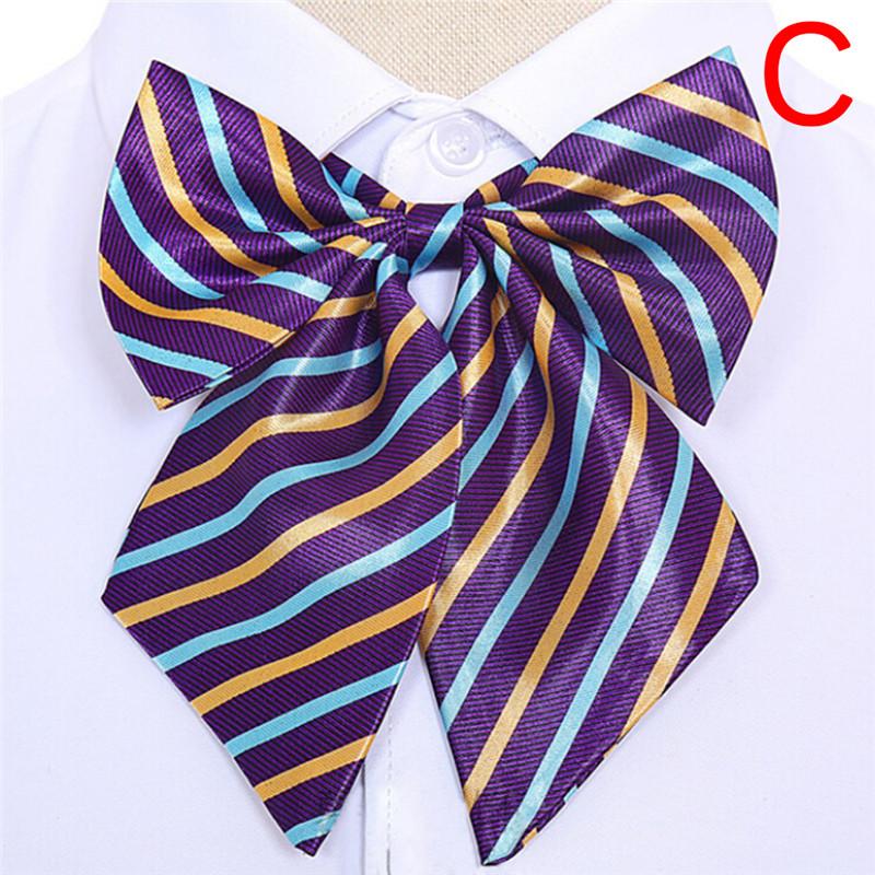 Product Introduction of Women Bowties Striped Bow Ties Silk Tie Bow Tie Butterfly Neck Wear Collar 22