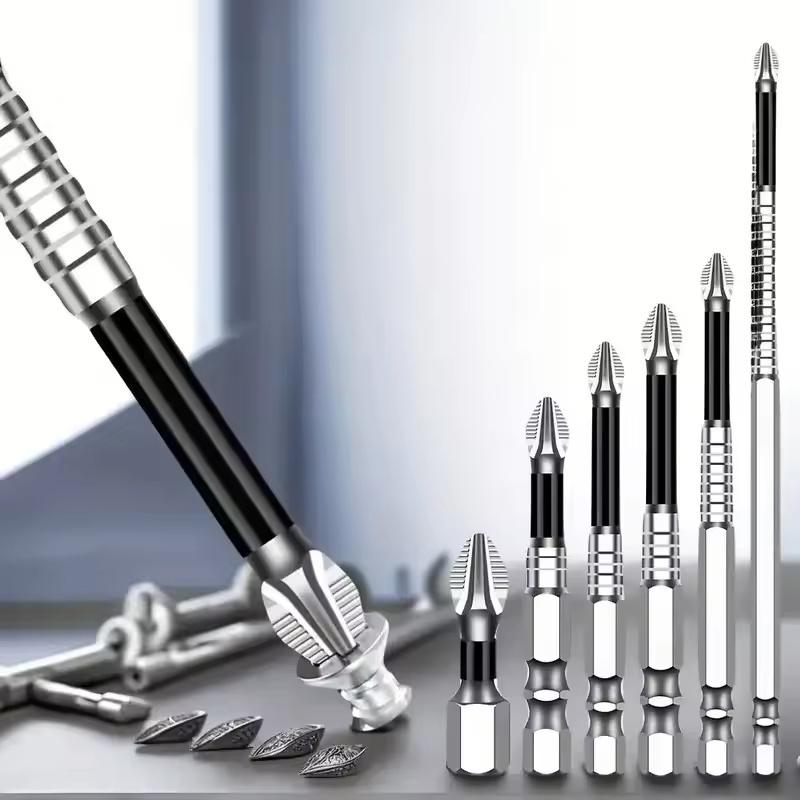 6/12Pcs K5 Obeng Magnetik Kuat Mata Bor Anti-Selip Baja Paduan Kepala Silang Tahan Benturan Mata Obeng Listrik