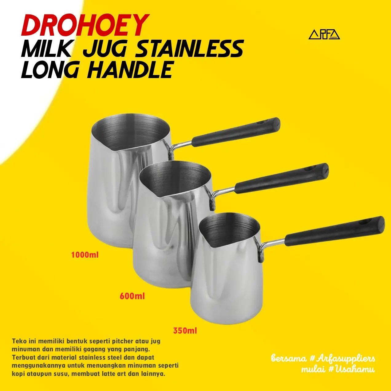 Milk Jug Stainless with Long Handle