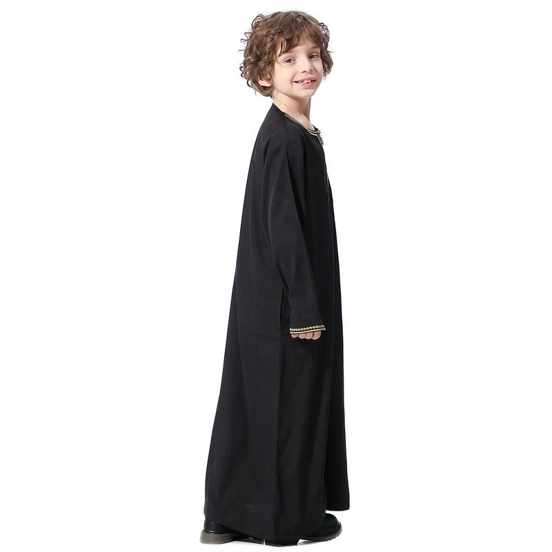 Product Introduction of Dubai Embroidery Patchwork Hijab Abayas Ramadan Muslim Clothing Boys Abaya Jilbab Khimar Turkey Kaftan Moroccan Islam Long Robe 21