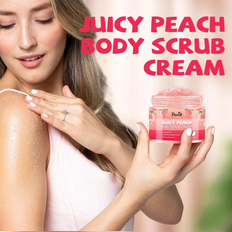 Product Introduction of 300g Peach Body Cleansing Scrub, Exfoliating Body Scrub Cream, Beauty & Personal Body Care Product for Women & Men 4