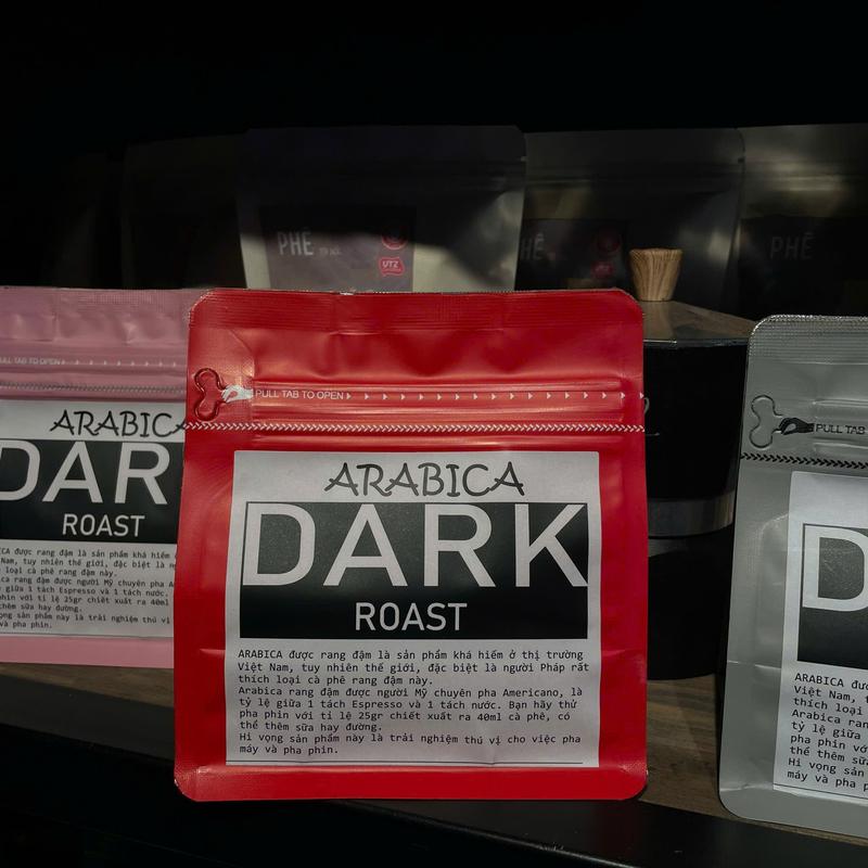 100G Arabica Dark Roast Arabica rang đậm Quốc Lộc Coffee ( màu bao bì ngẫu nhiên )