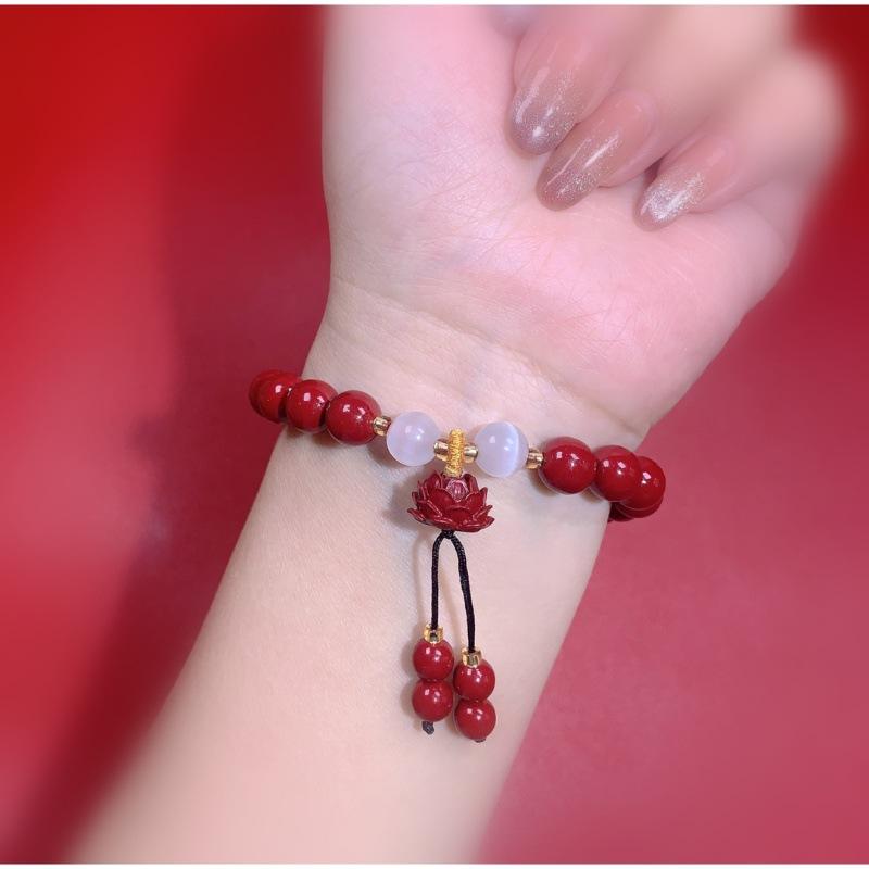 Vòng Tay Chu Sa, Tự Nhiên Chính Hãng, Vòng Tay Cát Vàng Tím, Dành Cho Nam Và Nữ, Thu Hút Tài Lộc, Vòng Tay May Mắn 3