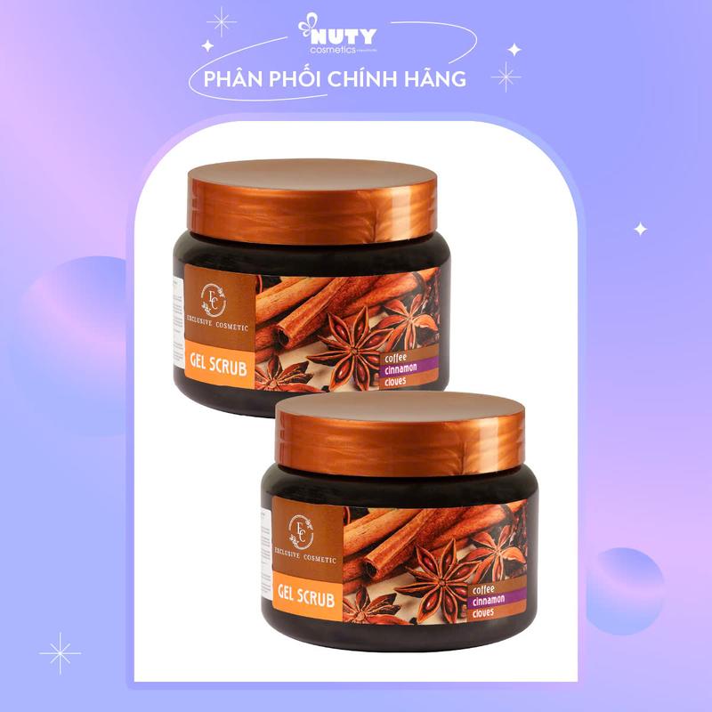 Combo 2 Hủ Tẩy Tế Bào Chết Toàn Thân Chiết Xuất Quế Hồi & Cà Phê Exclusive Cosmetic Gel Scrub Coffee & Cinnamon 2 * 380ml Skincare Dưỡng Body