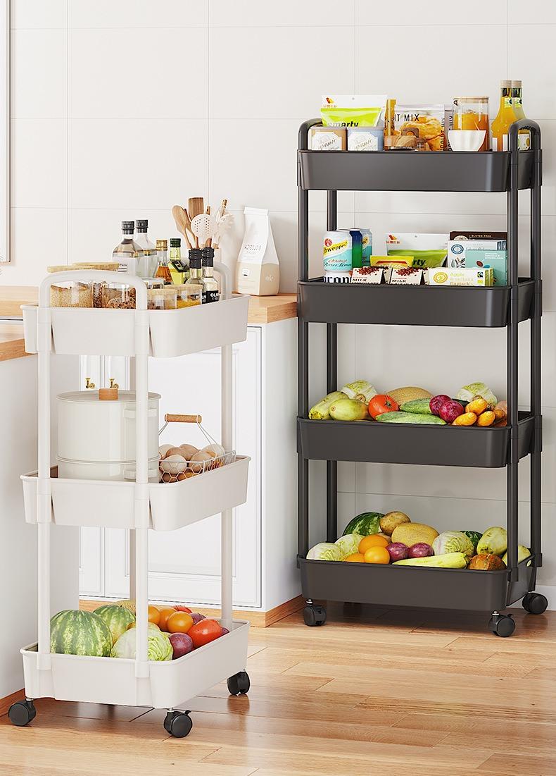 Product Introduction of Children Multilayer Organizing Storage Cart Kids Snack Storage Trolley Plastic Wheel Mobile Rack Troli Berbilang Lapisan Penyimpanan Kanak-kanak Troli Rak Makanan Ringan Roda Plastik White Trolley 29