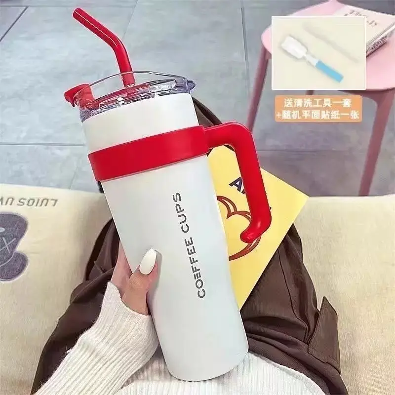 Cốc ly giữ nhiệt inox BNT Official BLACKPINK màu hồng và đen 1200ml kèm ống hút 5