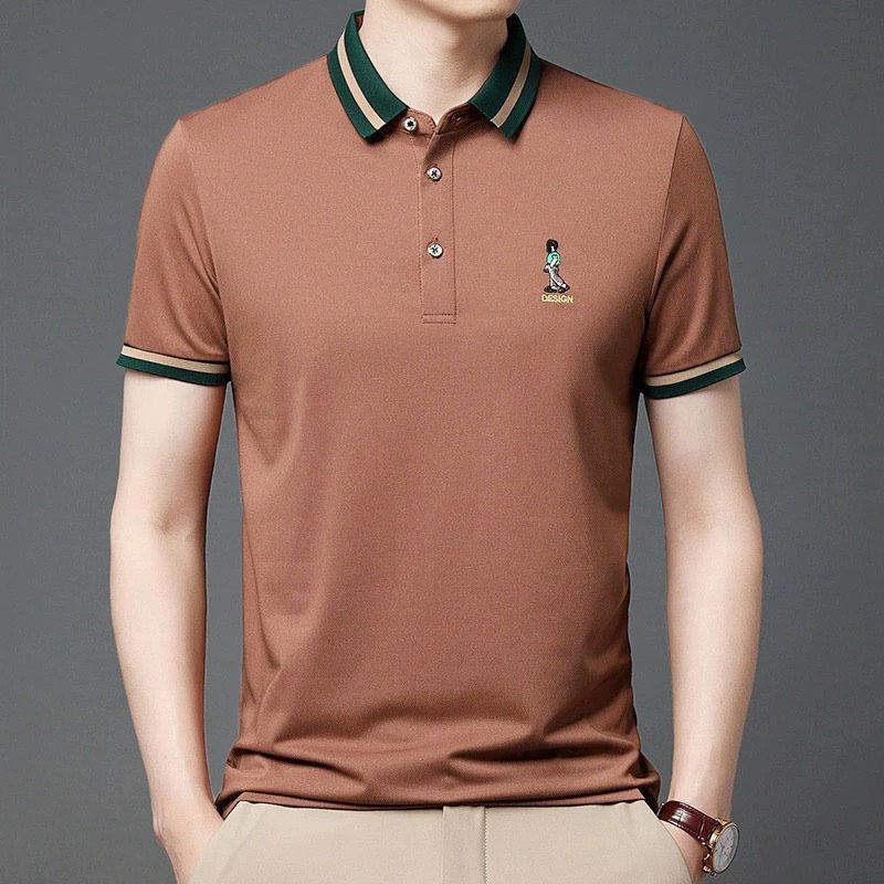 [Còn Ít Xả rẻ] ÁO THUN NAM CỔ TRỤ TAY BO THÊU NGỰC PHỐI BO SỌC VẢI CÁ SẤU POLY DÀY MƯỢT MÃ 28 Menswear Polo Có Cổ Ngắn Tay X2 Shirt