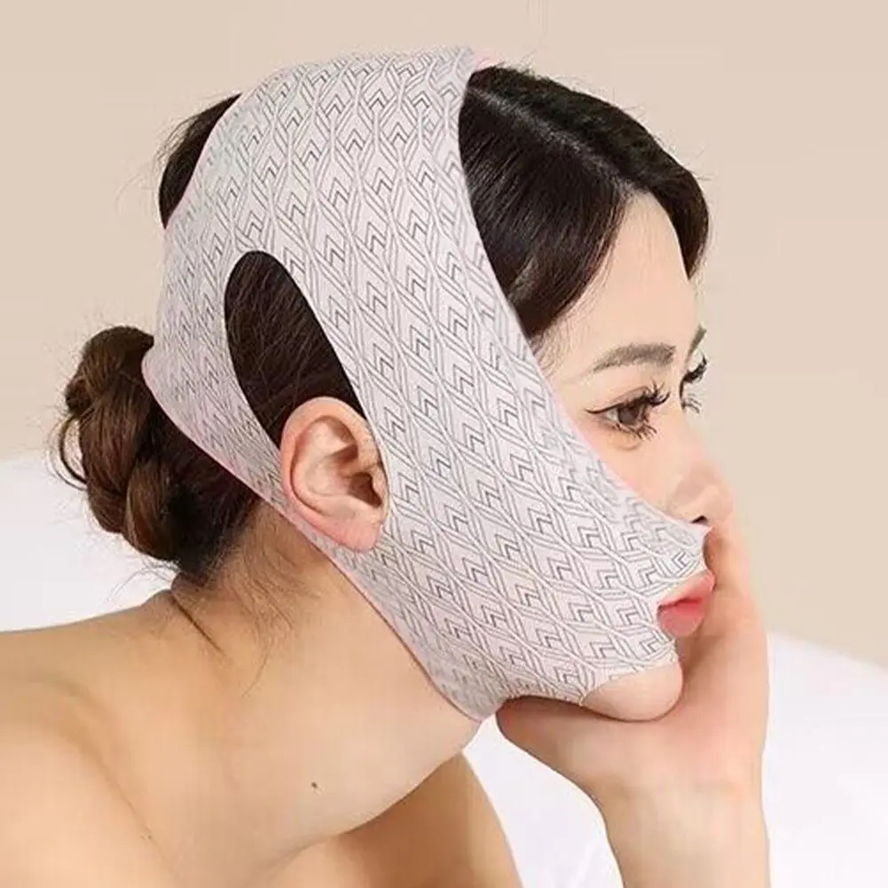 【TERSEDIA&COD】Masker Tidur Elastis Wajah V Pengencang Pengangkat Perban Bentuk Pelangsing Wajah Wanita Masker Dagu Ganda Antikendur Perban Lipatan Nasolabial Memudar Mengencangkan