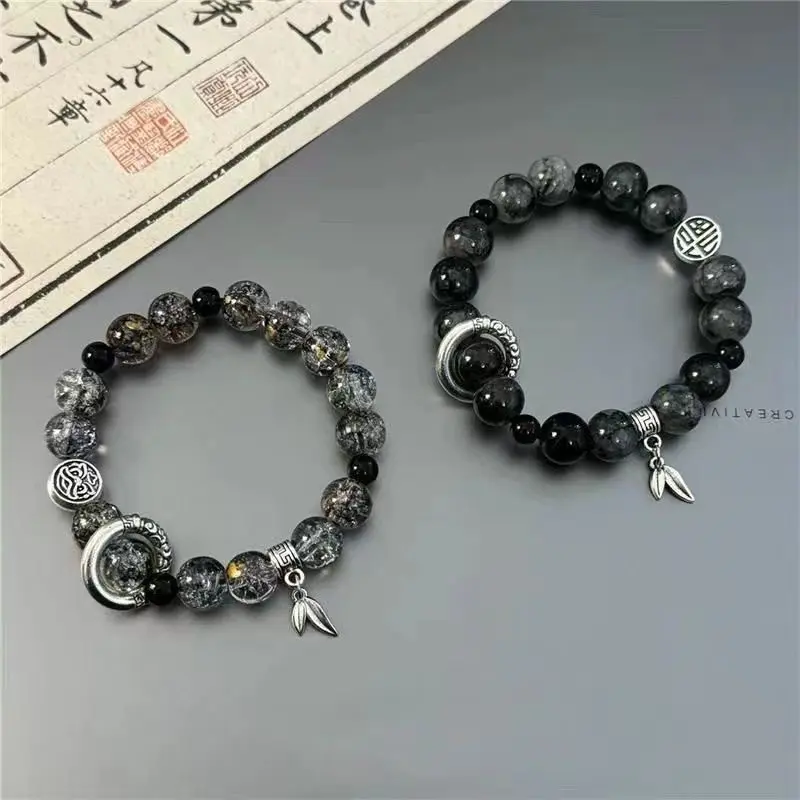 Vòng Tay Hạt Màu Đen, Phong Cách Trung Quốc Thời Trang, Vòng Tay Ngôi Sao Ins, Dành Cho Phụ Nữ Và Trẻ Em Gái, Quà Tặng Và Phụ Kiện Trang Sức