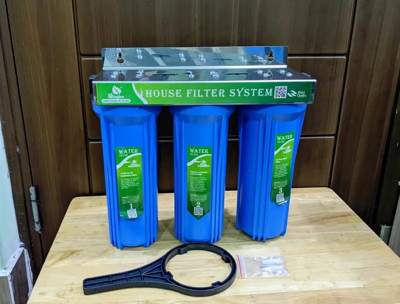 Bộ Lọc Thô Sinh Hoạt 3 cấp 10inch - Loại 3 ly xanh dương nước _ 2