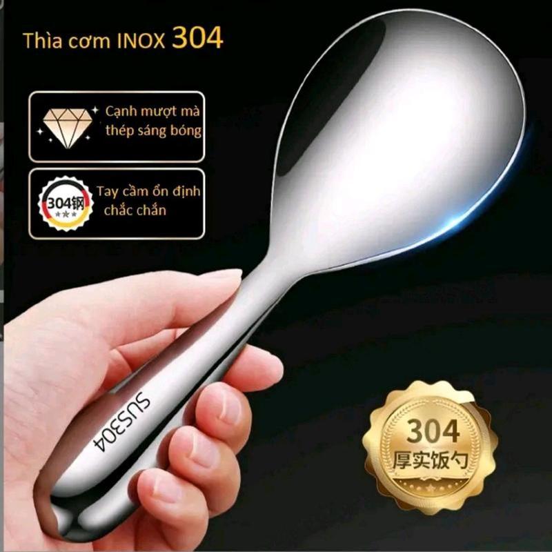 THÌA ĐƠM CƠM - VÁ XỚI CƠM - MUÔI CƠM INOX 304 KHÔNG RỈ CÁN DÀI - TikTok ...