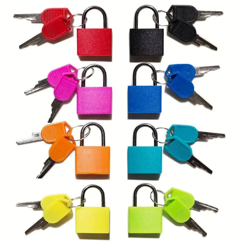 Random Color Small Padlock With Keys, Portable Backpack Suitcase Safety Lock, Gym Locker Lock