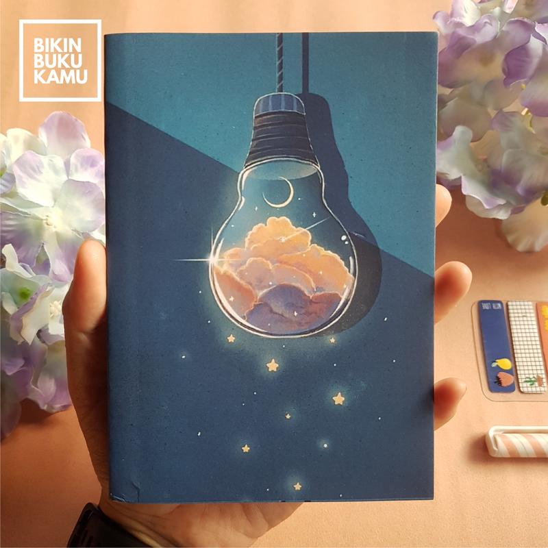 [57gsm] A6 Notes Notebook Saku Pocket Book Softcover - Night Sky Lamp 0