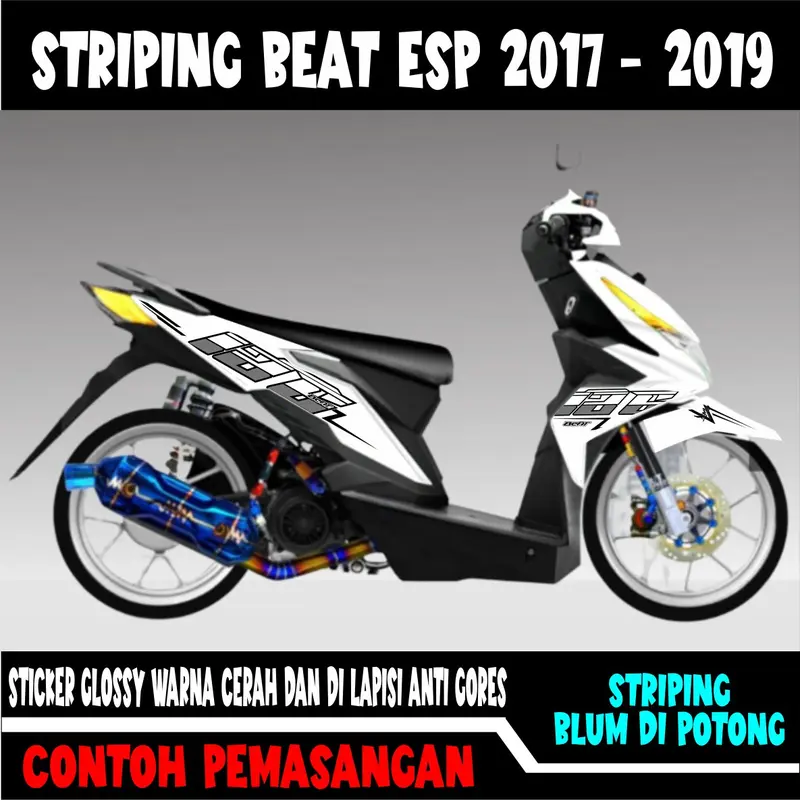 Striping Stiker Beat Esp List Variasi Simple Motorcycle 4