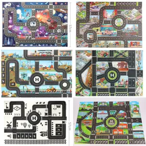 playmat road map car scene mainan karpet mobil anak peta jalan mobil