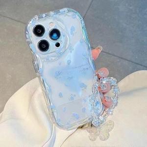 Funda para celular transparente con patrón de mariposas y flores, accesorios para Samsung Galaxy S24 S23 22 Ultra S20 FE A55 A35 A54 A52 A25 A14 A05S A05 A06 A51 A16 A53 A04E A04S A12 A34 A13 A32 4G, protectora