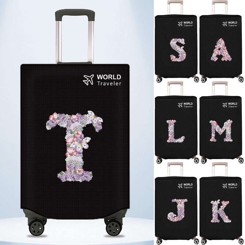 Việt Nam Giao Ngay— Vỏ Bọc Vali Màu Đen Bảo Vệ Vali 20-30Inch V Vỏ Bọc Hành Lý Không Dệt Dòng Hoa Hồng