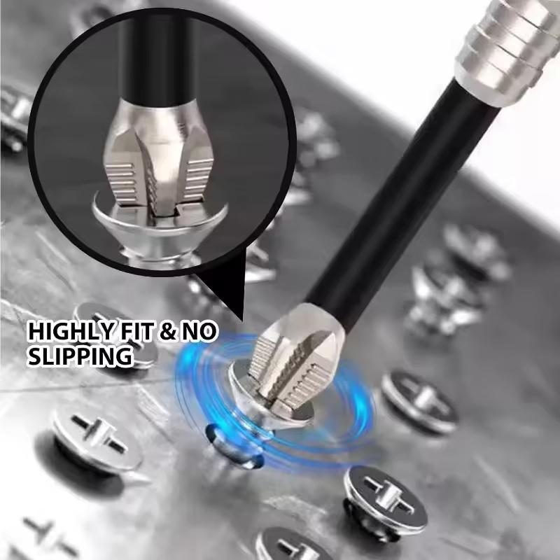 6/12Pcs K5 Obeng Magnetik Kuat Mata Bor Anti-Selip Baja Paduan Kepala Silang Tahan Benturan Mata Obeng Listrik